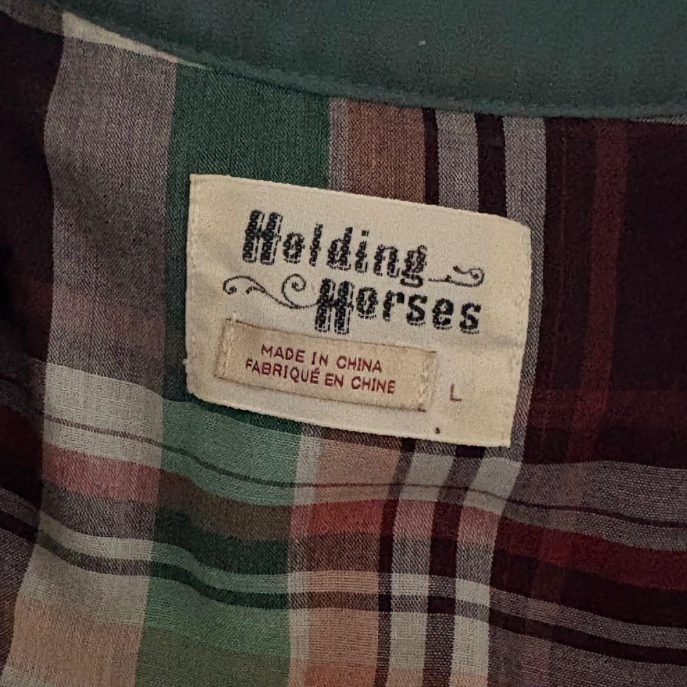 Holding Horses Anthropologie Green Velvet Plaid Lined Boho Midi Dress Large - Picture 6 of 7